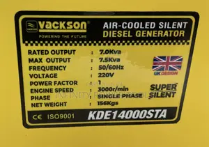 Silent Generator(Vackson) 7.5kva