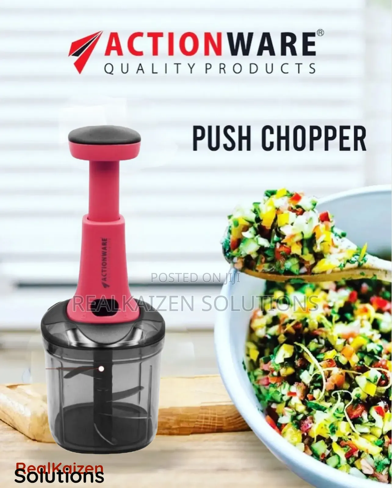 ACTIONWARE Plastic Manual Pushup Vegetables Food Chopper