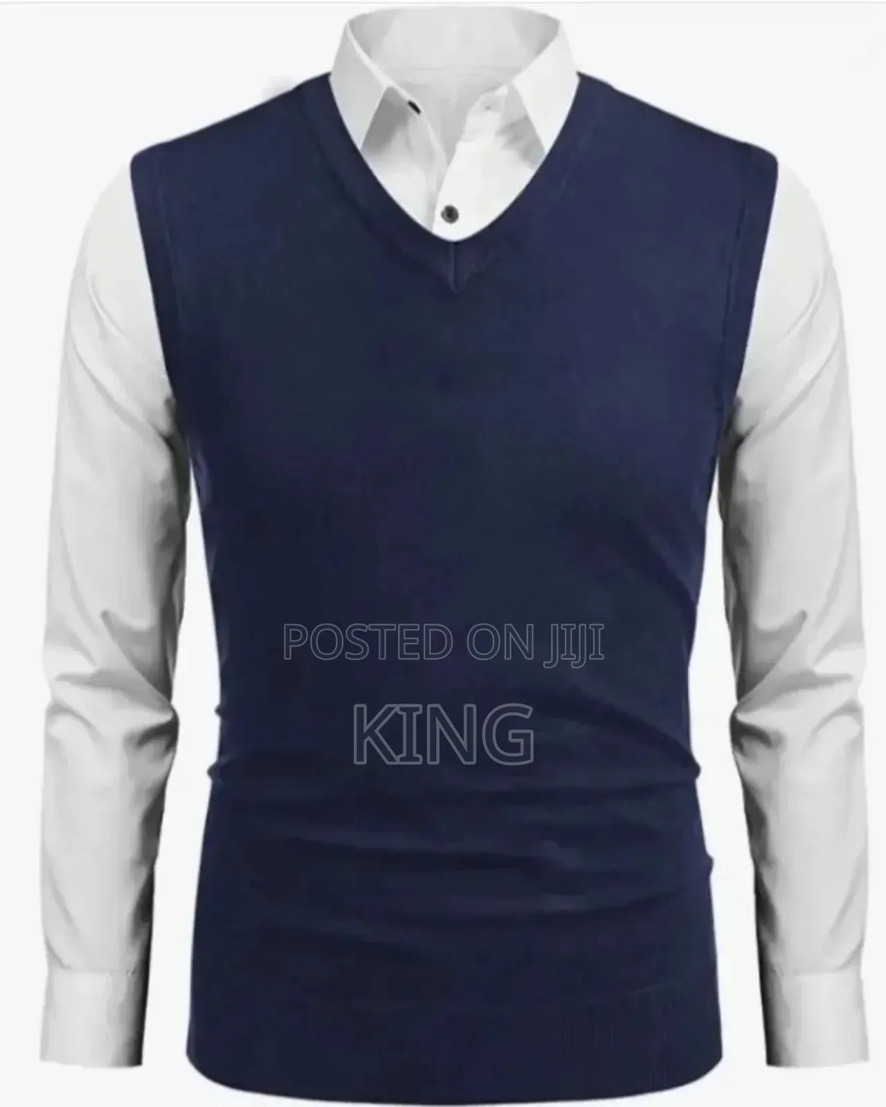 Sleeveless Vneck Sweater. Navy