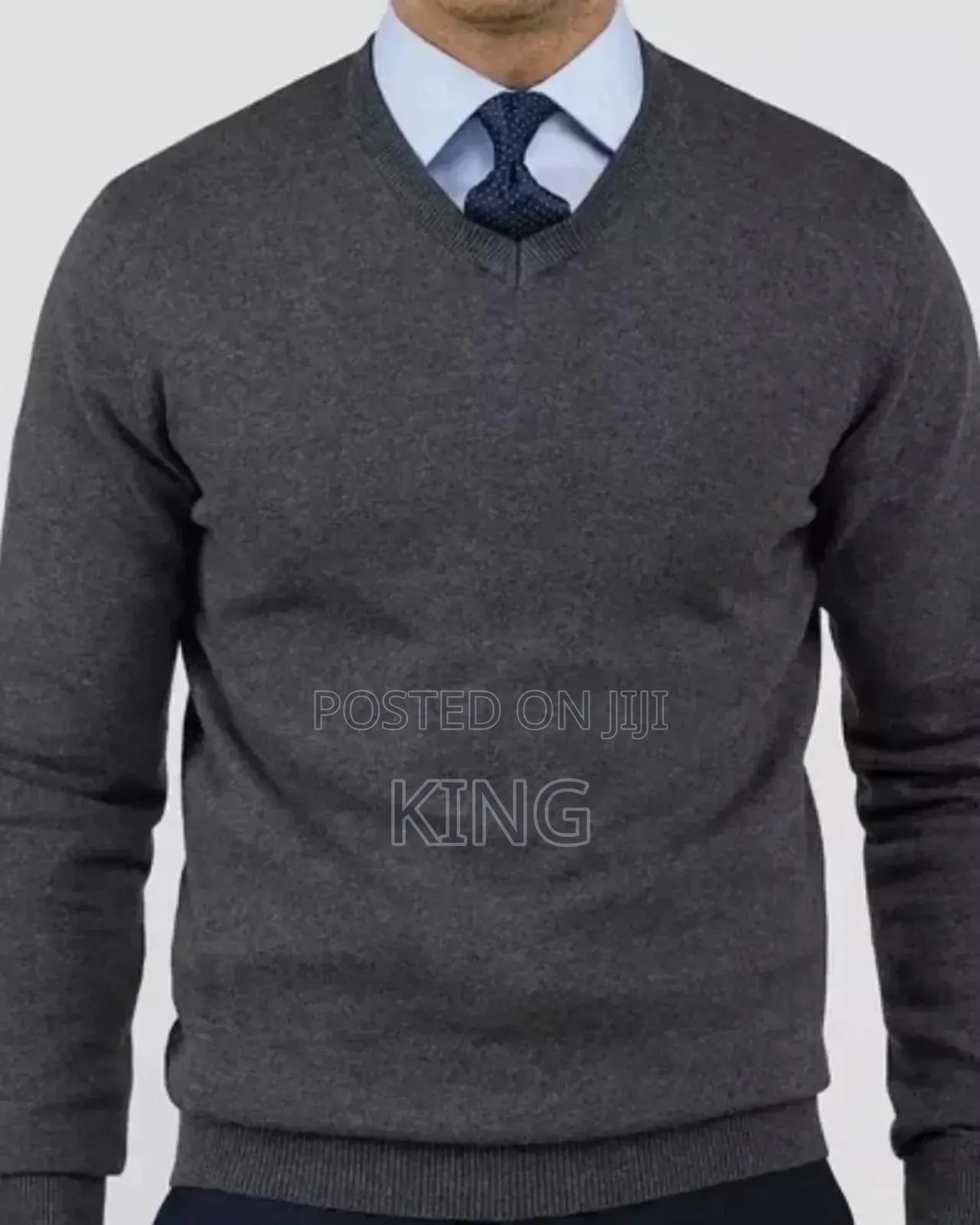 Grey Vneck Gentle Sweater
