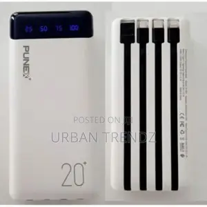 Punex 4 in 1 Portable Power Bank of 20000mah/White