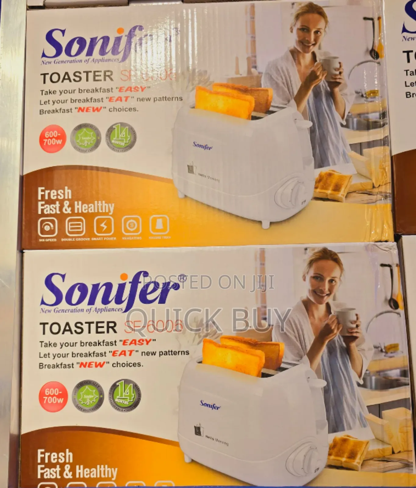 Modern Deluxe Sonifer 2 Slice Bread Toaster
