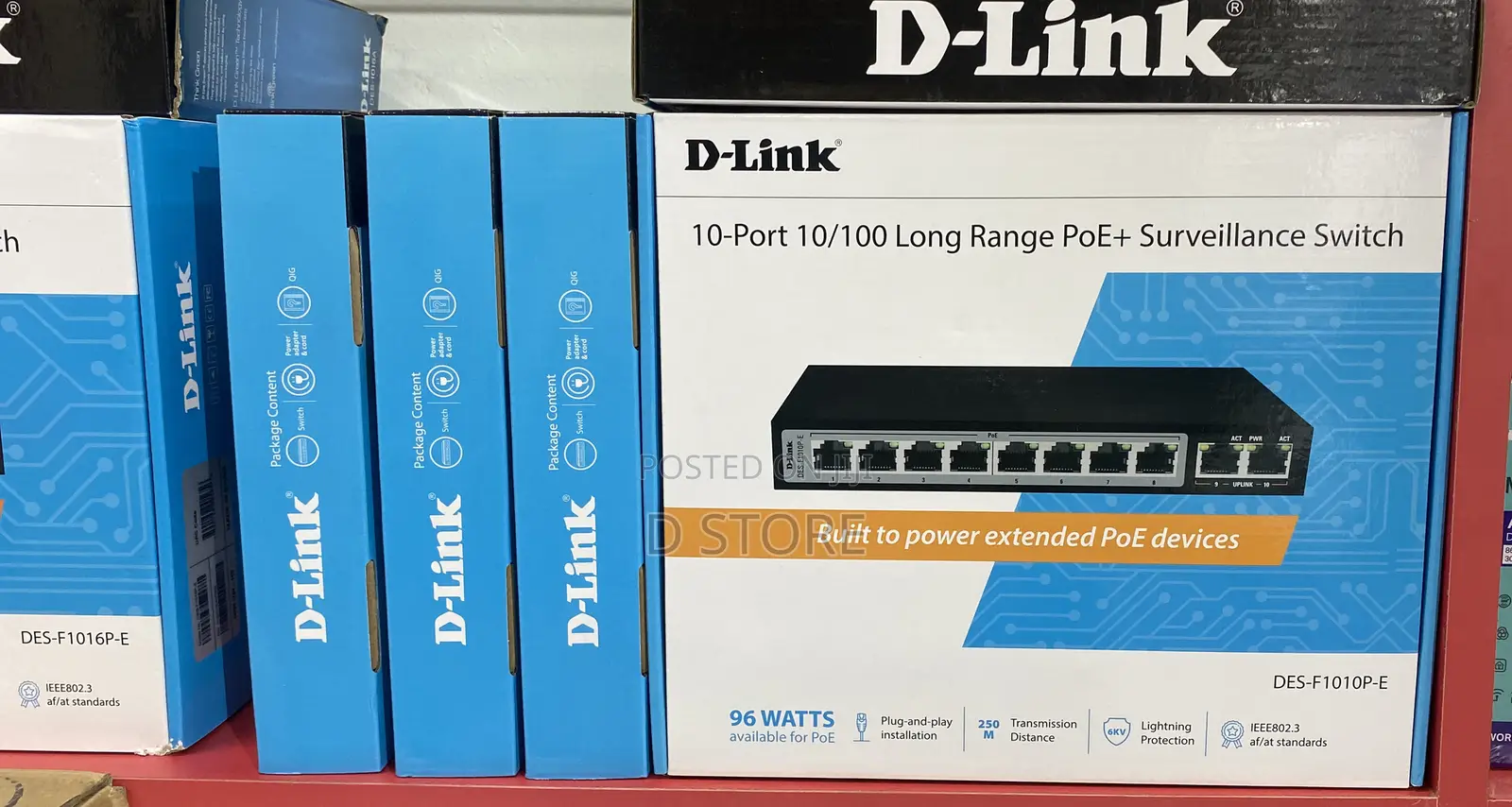 10 Port Long Range Poe +Surveillance Switch