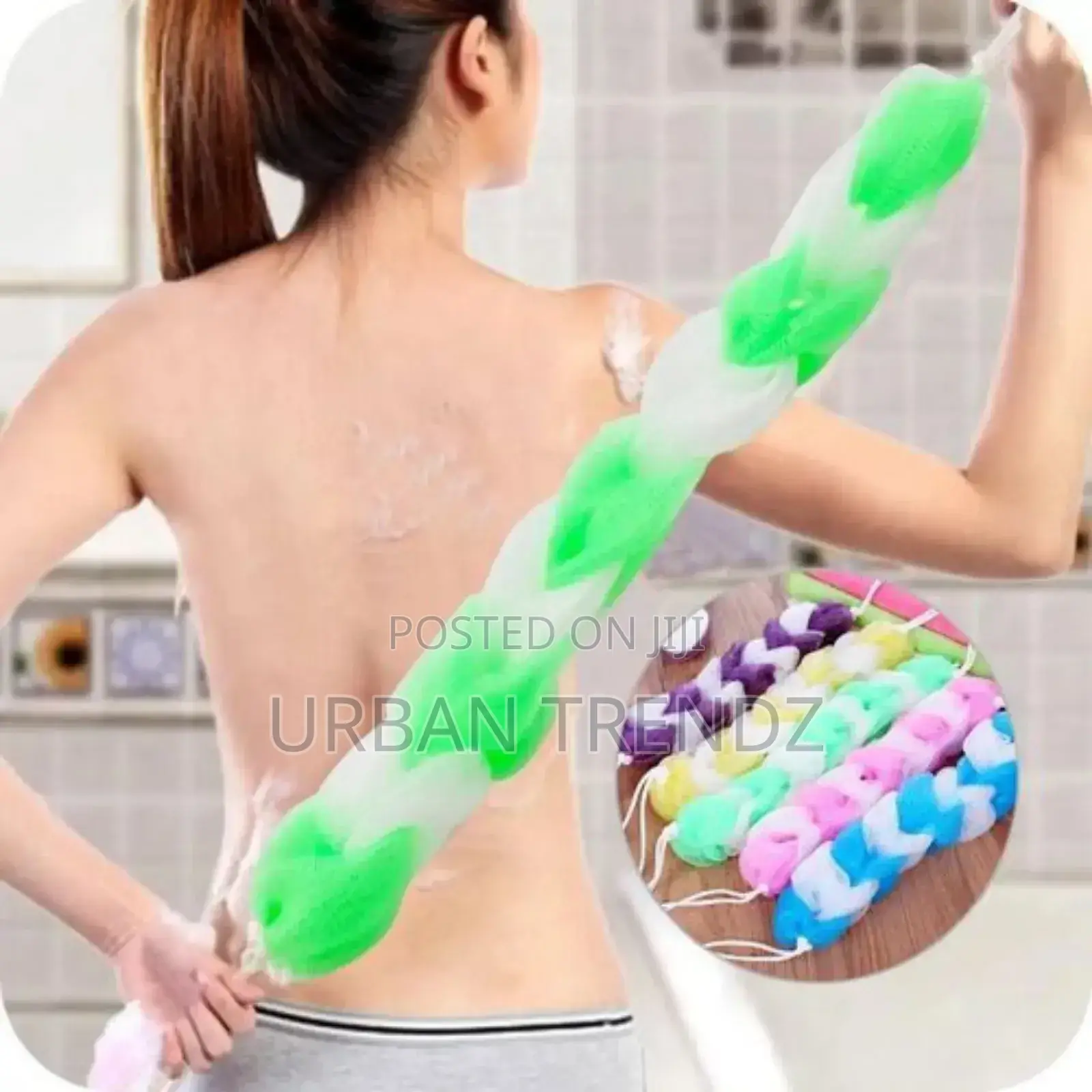 Stretching Loofah Sponge Toiletries for Bathing-White