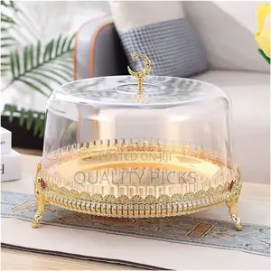 Gold Cake Stand With Acrylic Lid