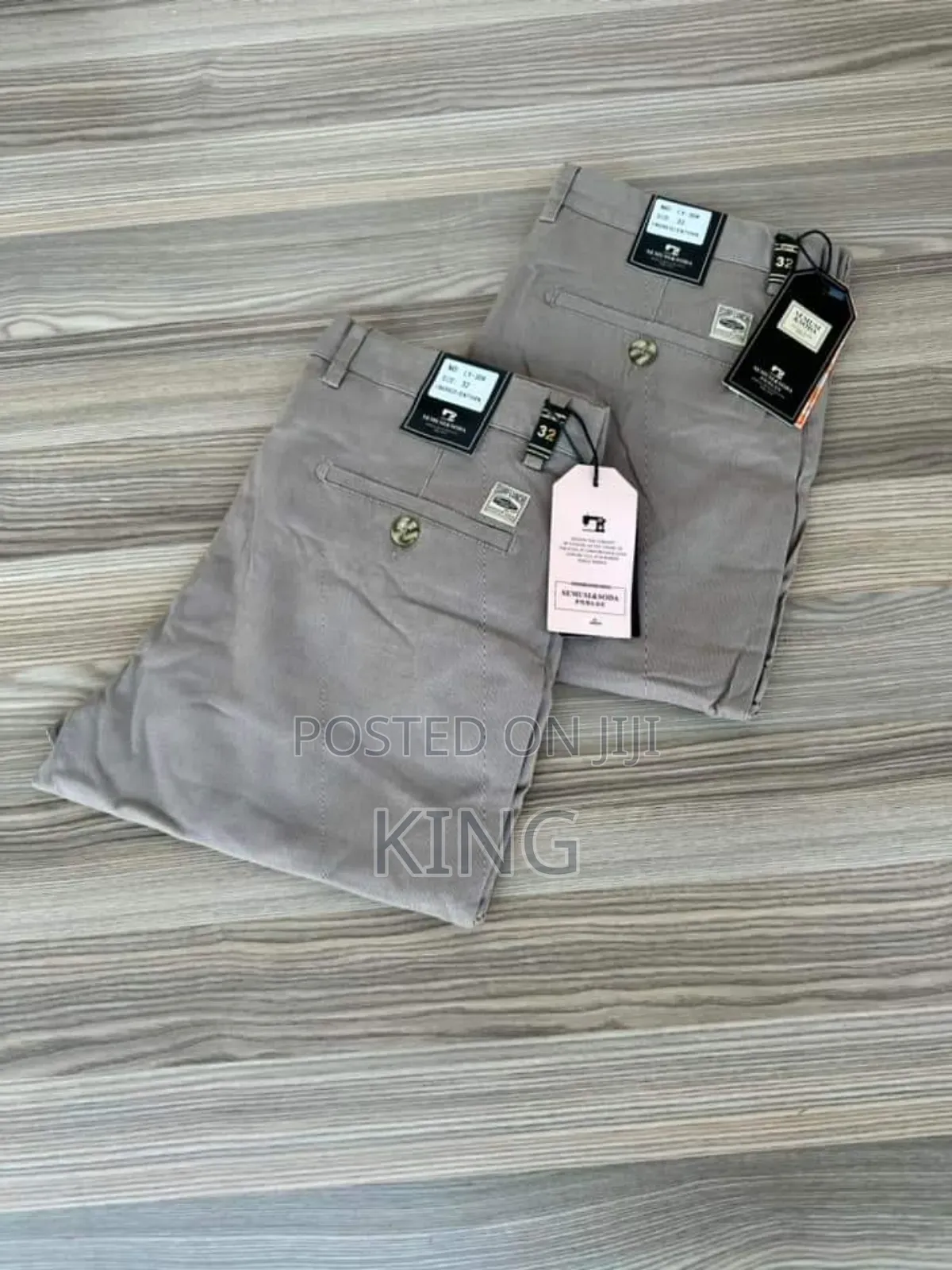 Pearl Grey Khaki Trousers
