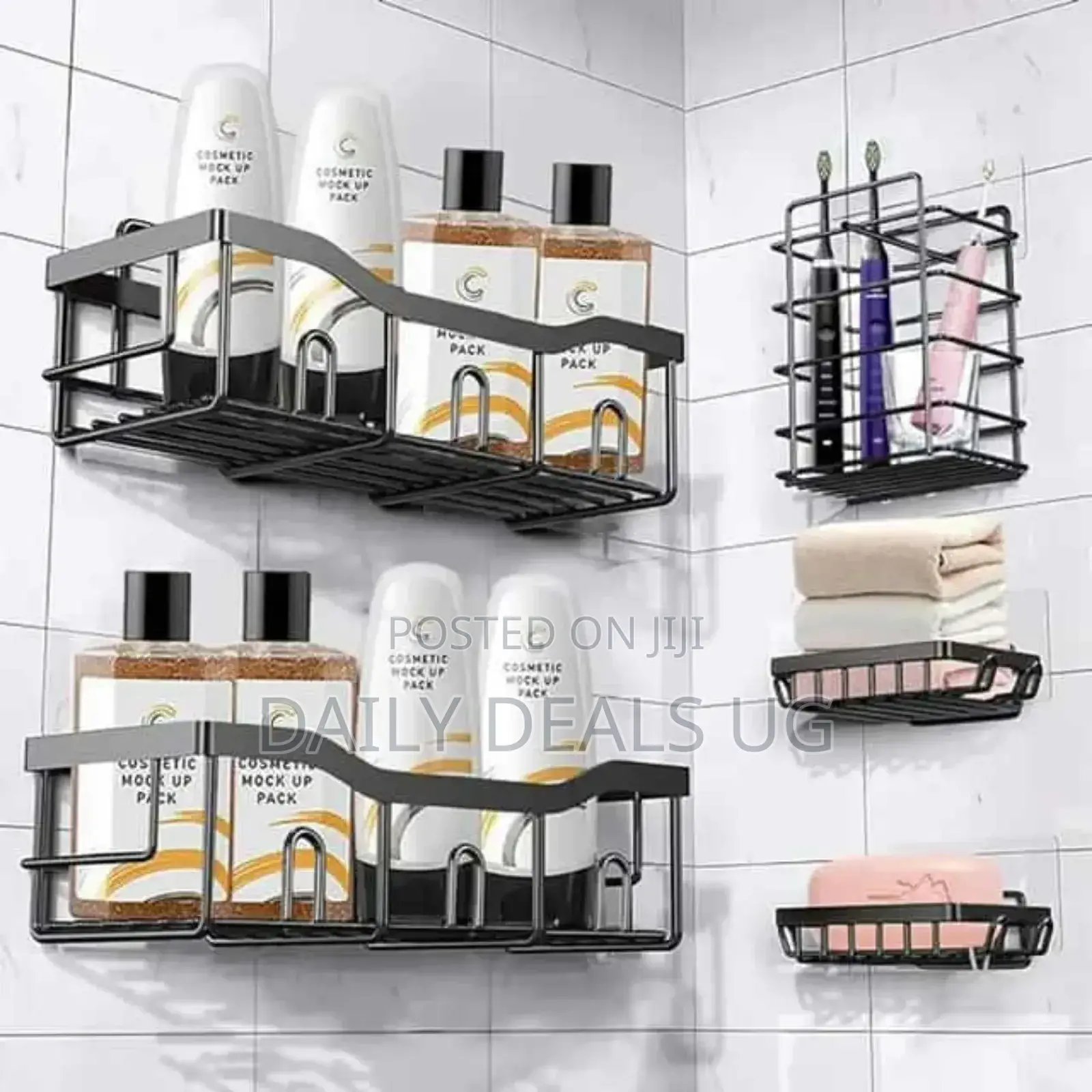 Metallic Bathroom Shelf Rack
