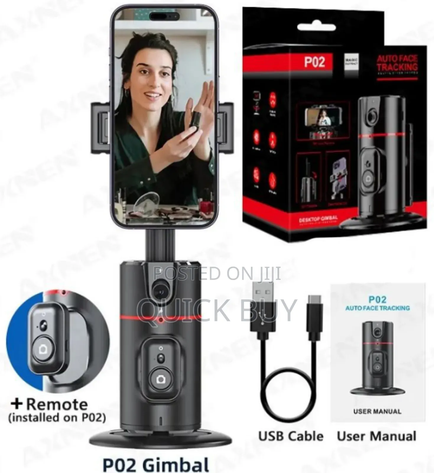 Advanced Tech 360°Autoface Tracking Phone Holder With Remote