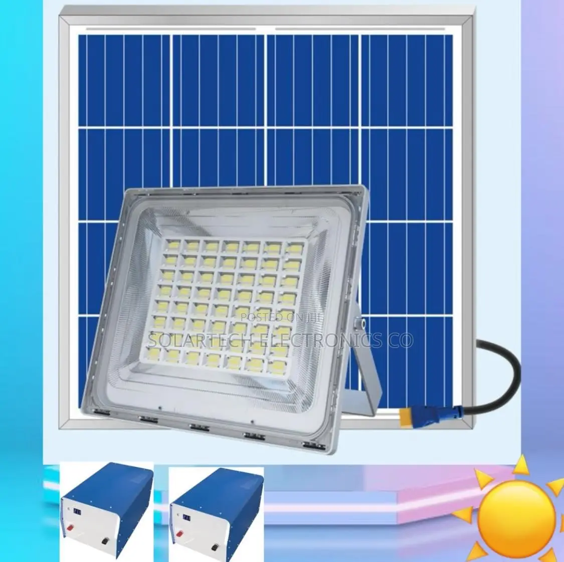 6.0 Blue Carbon Wawa Flood Lights / 120W Panel.