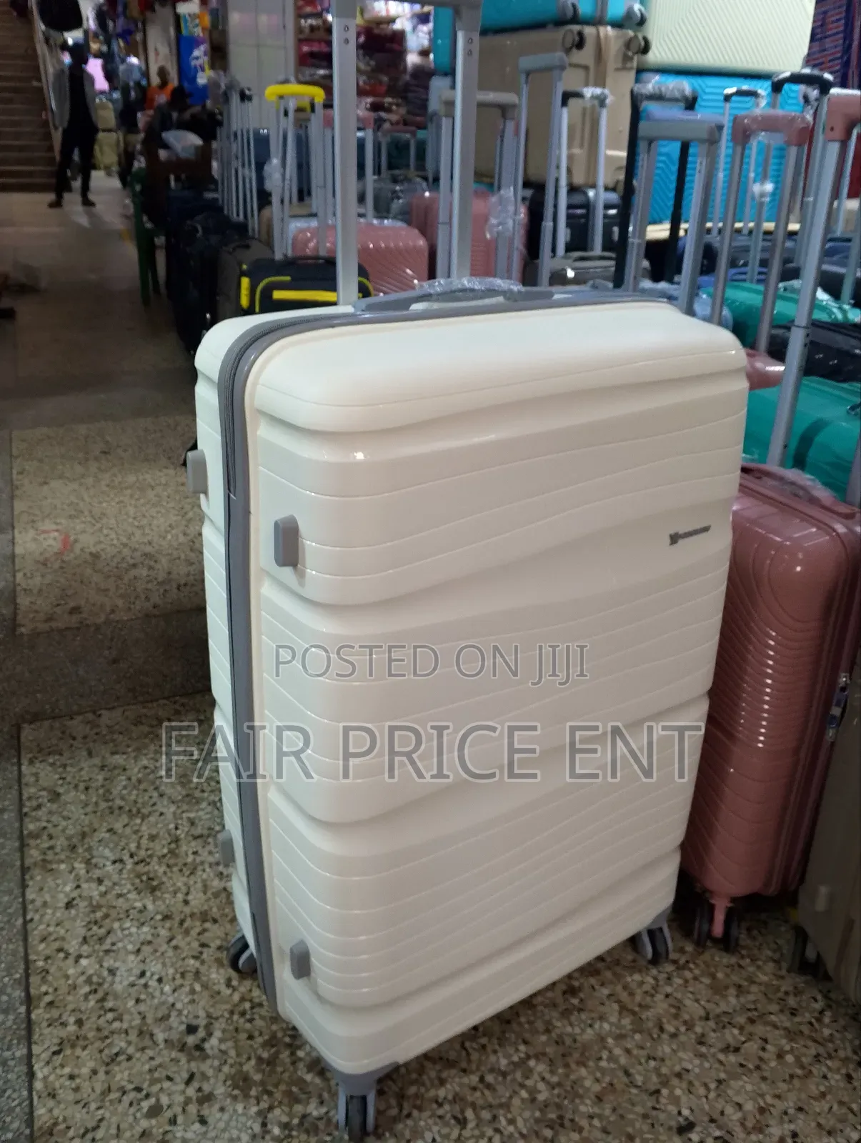 Pure Rubber Plastic Suitcases.Medium .( Cream)