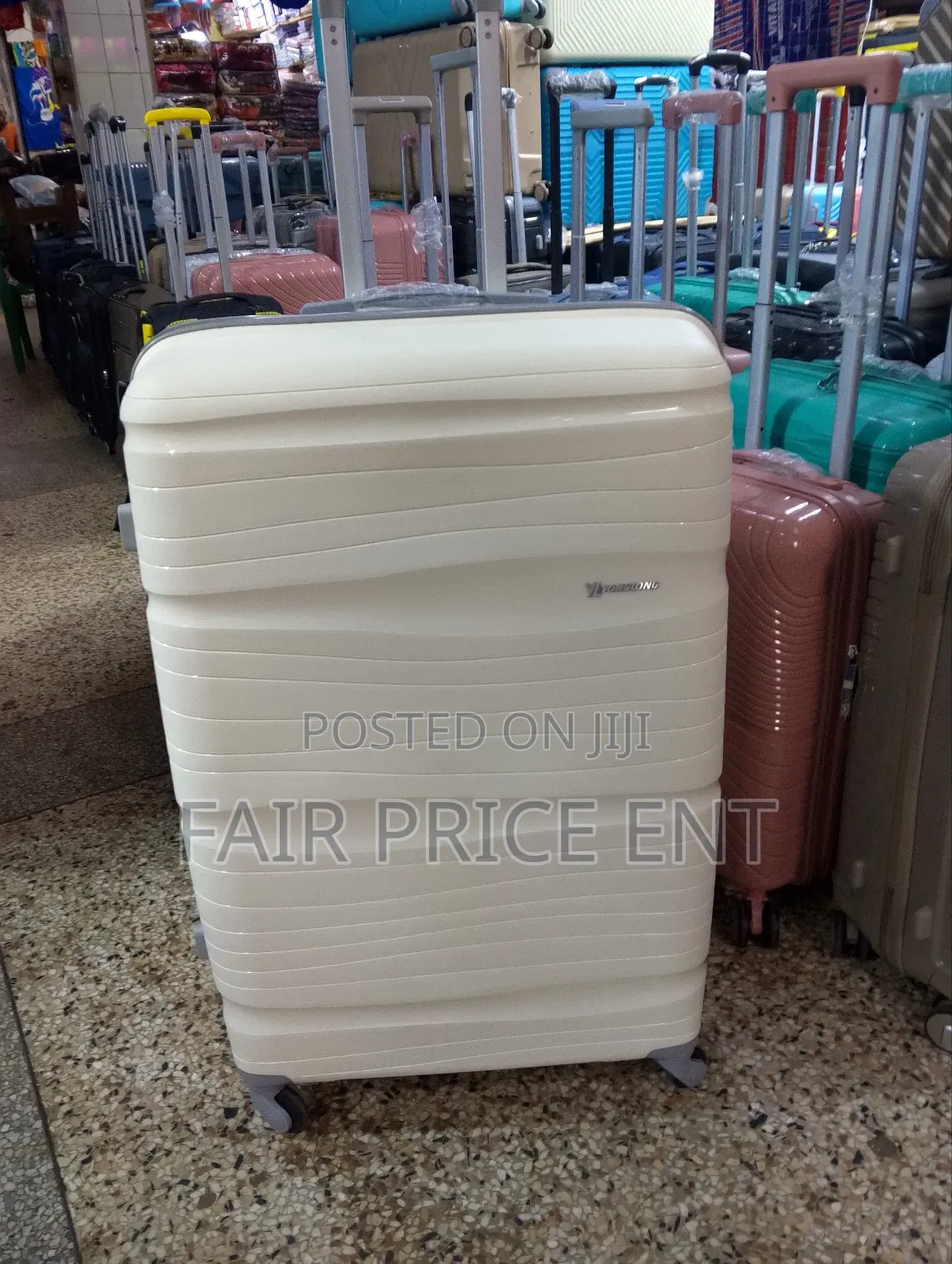 Pure Rubber Plastic Suitcases.Medium .( Cream)