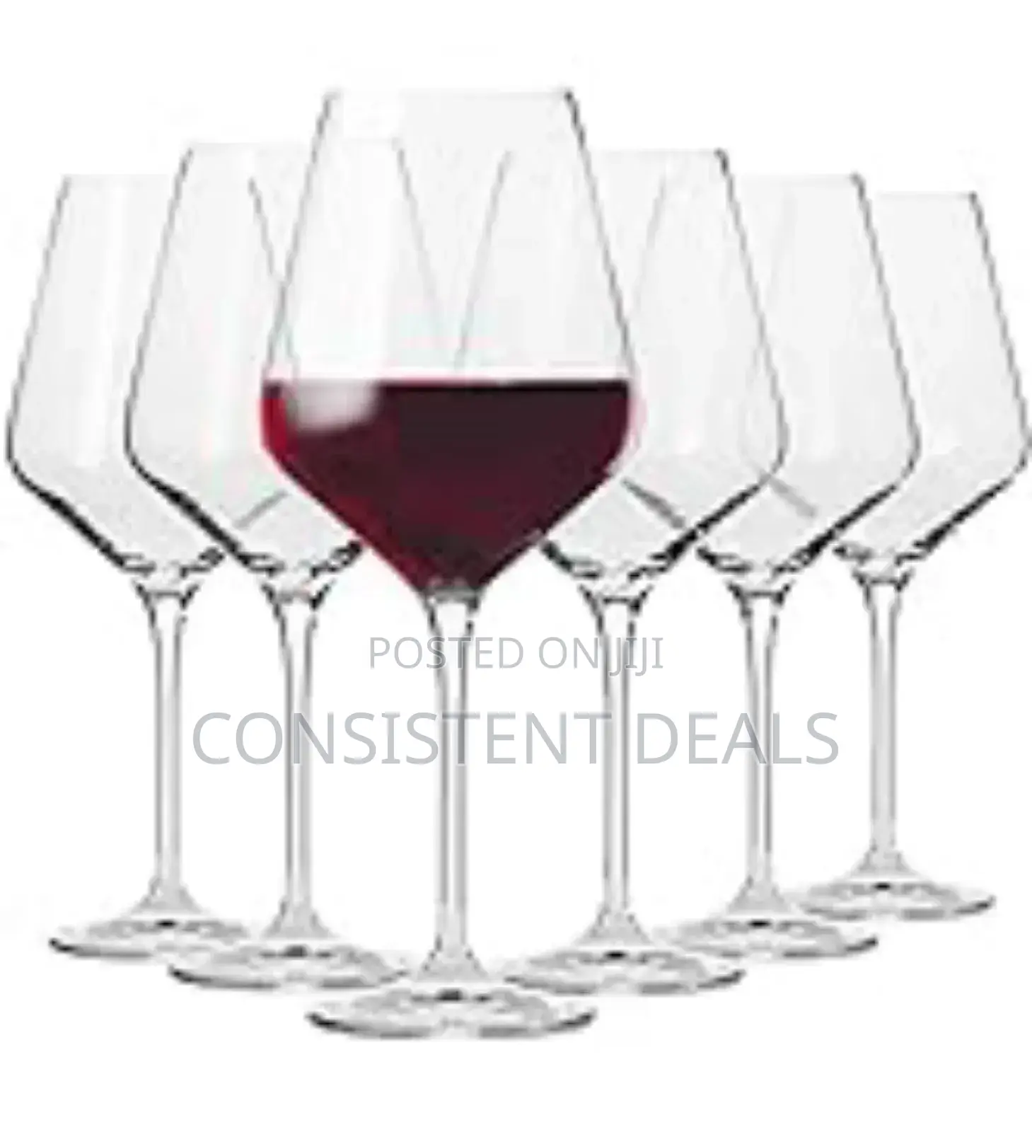 Diamond Stem Red Wine Glasses (6pcs)