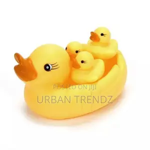 4 Pieces Baby Bath Duck Toys With Sound -yellow