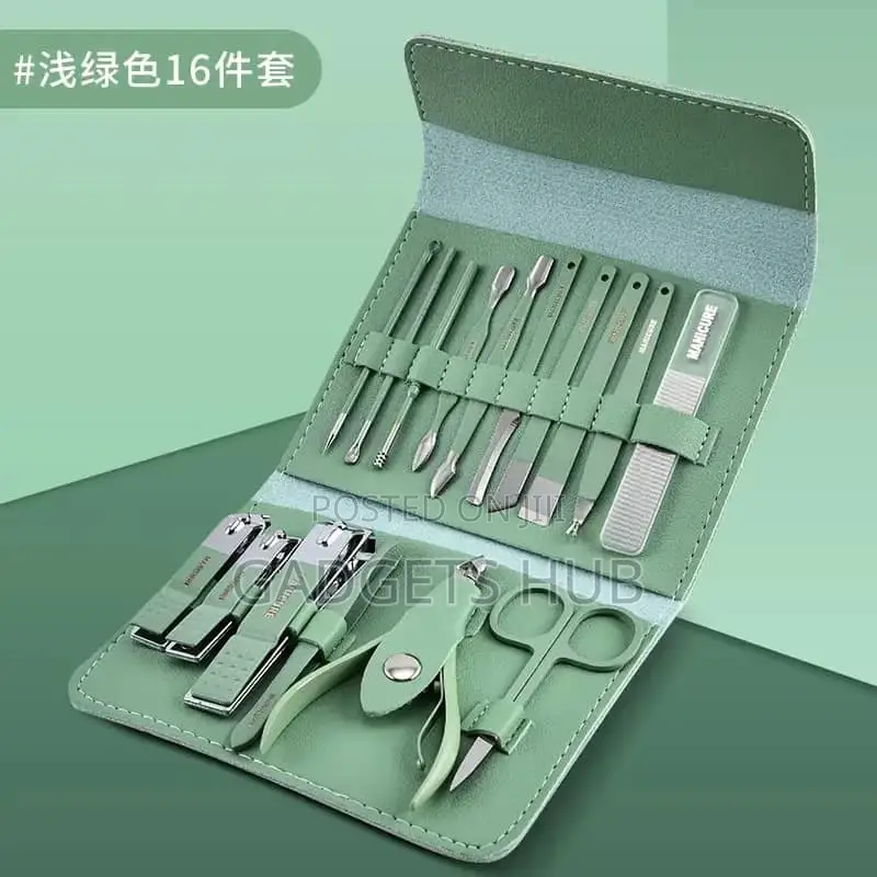 16pcs Nail Clippers Set Pedicure Kit Stainless