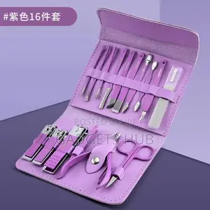 16pcs Nail Clippers Set Pedicure Kit Stainless
