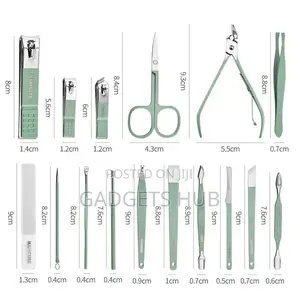 16pcs Nail Clippers Set Pedicure Kit Stainless