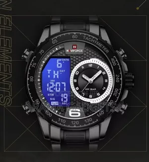 Naviforce Men Wrist Watch Stainless Steel Dual Display
