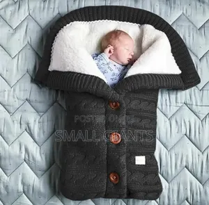 Newborn Baby Button Knit Wrap/ Sleeping Bag