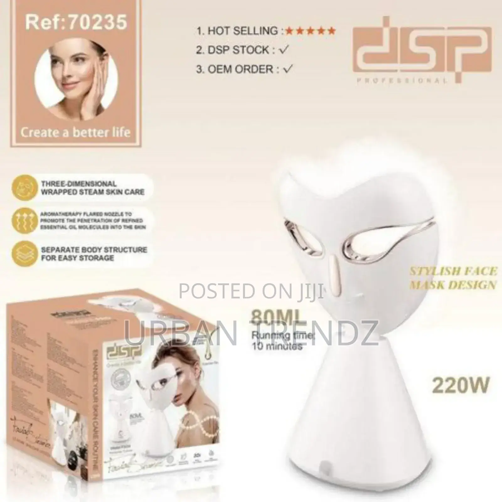 Unique Facial Steamer With Big Tank and Continuous Stream