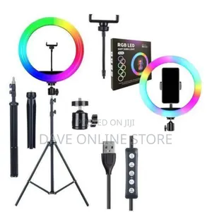 RGB 14 Inches Selfie Ring Light With Stand 35.5cm- 15 Colors