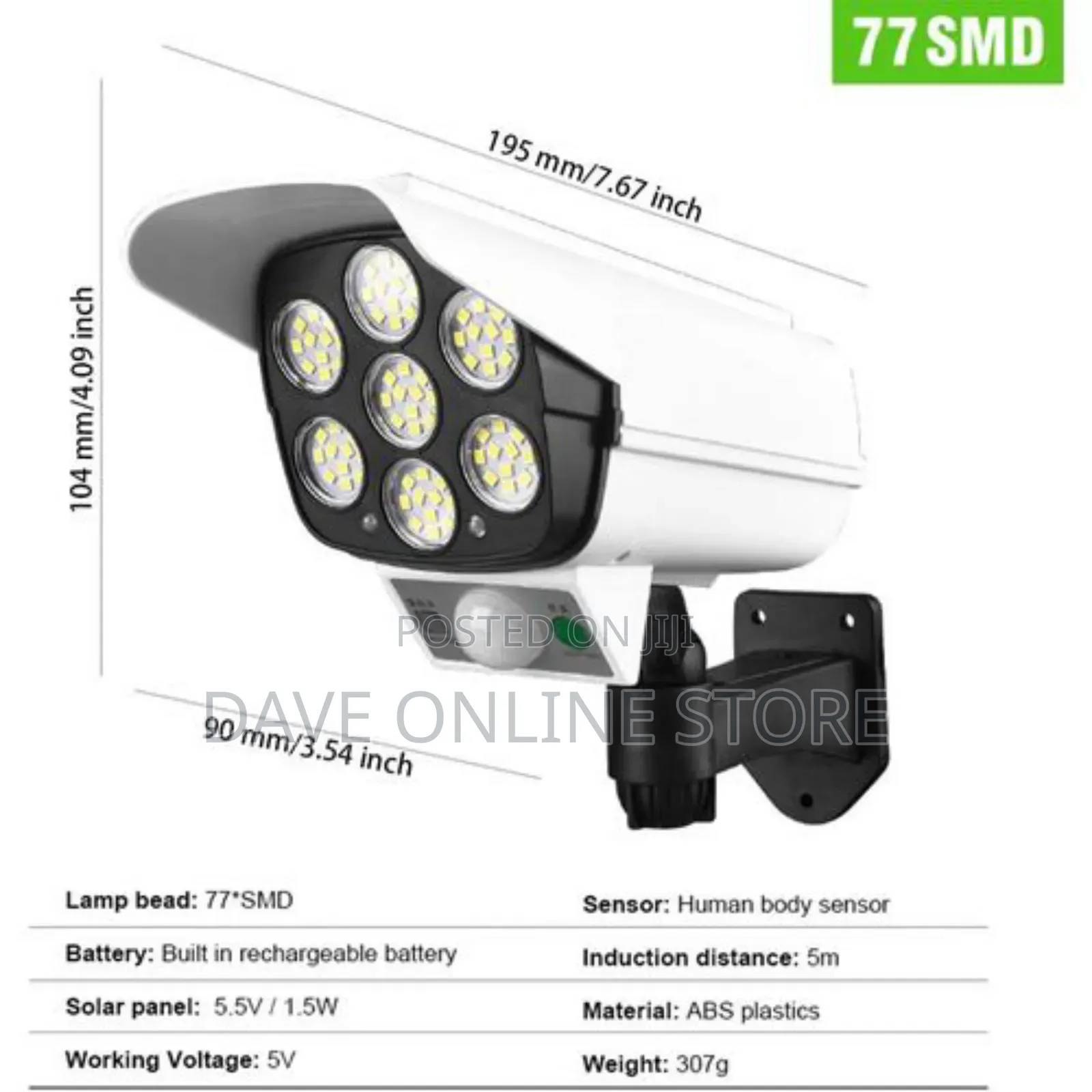 77 LED Camera Solar Light Motion Sensor Wall Lamp IP65