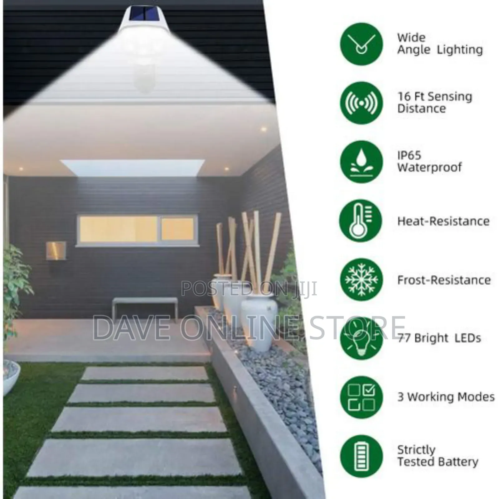 77 LED Camera Solar Light Motion Sensor Wall Lamp IP65