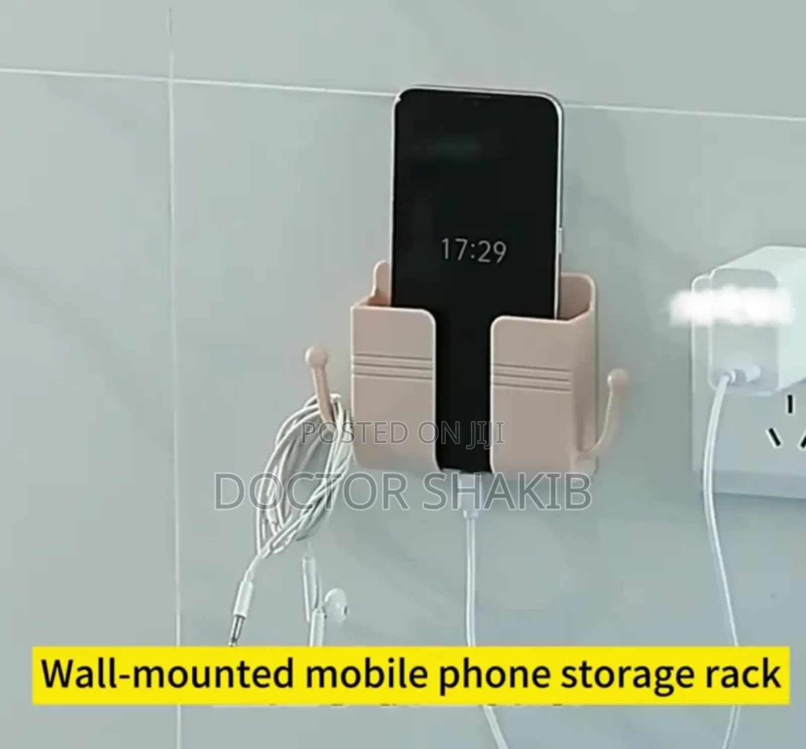 1pc Plastic Wall Mount Cell Phone Holder-New