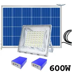 Blue Carbon Wawa Flood Lights 600w/ Light on for the Night.