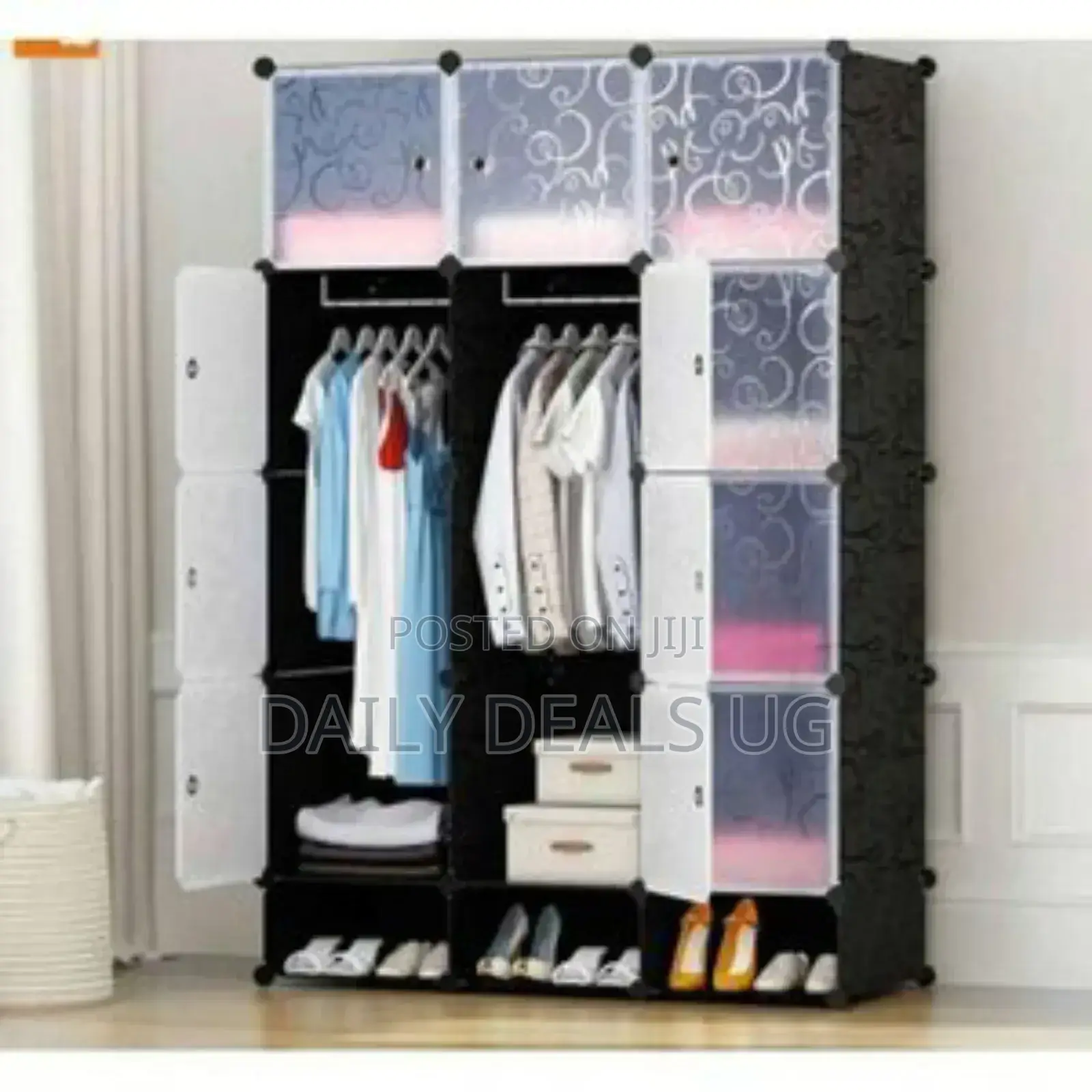 Three Columns Plastic Wardrobe