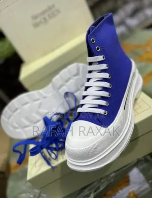 Original Blue Alexander McQueen Tread Slick High Top Sneaker