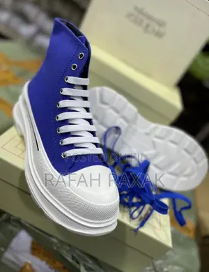 Original Blue Alexander McQueen Tread Slick High Top Sneaker