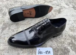 Classic Premium Leather Shoes. Black Clarks
