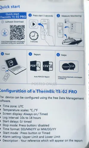 Therm Te 02 Temperature Data Logger for Cold Room