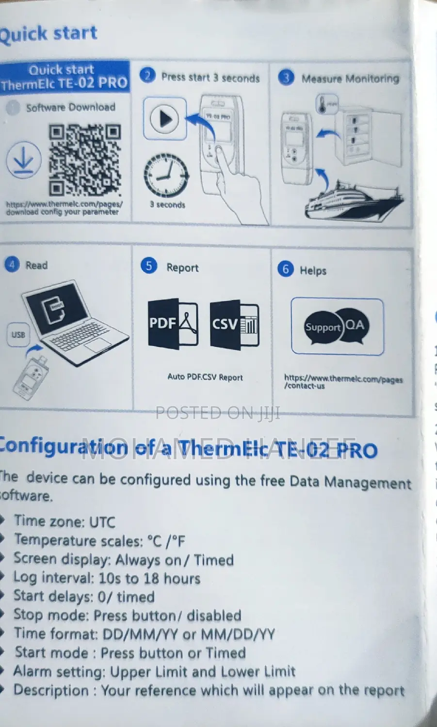 Therm Te 02 Temperature Data Logger for Cold Room