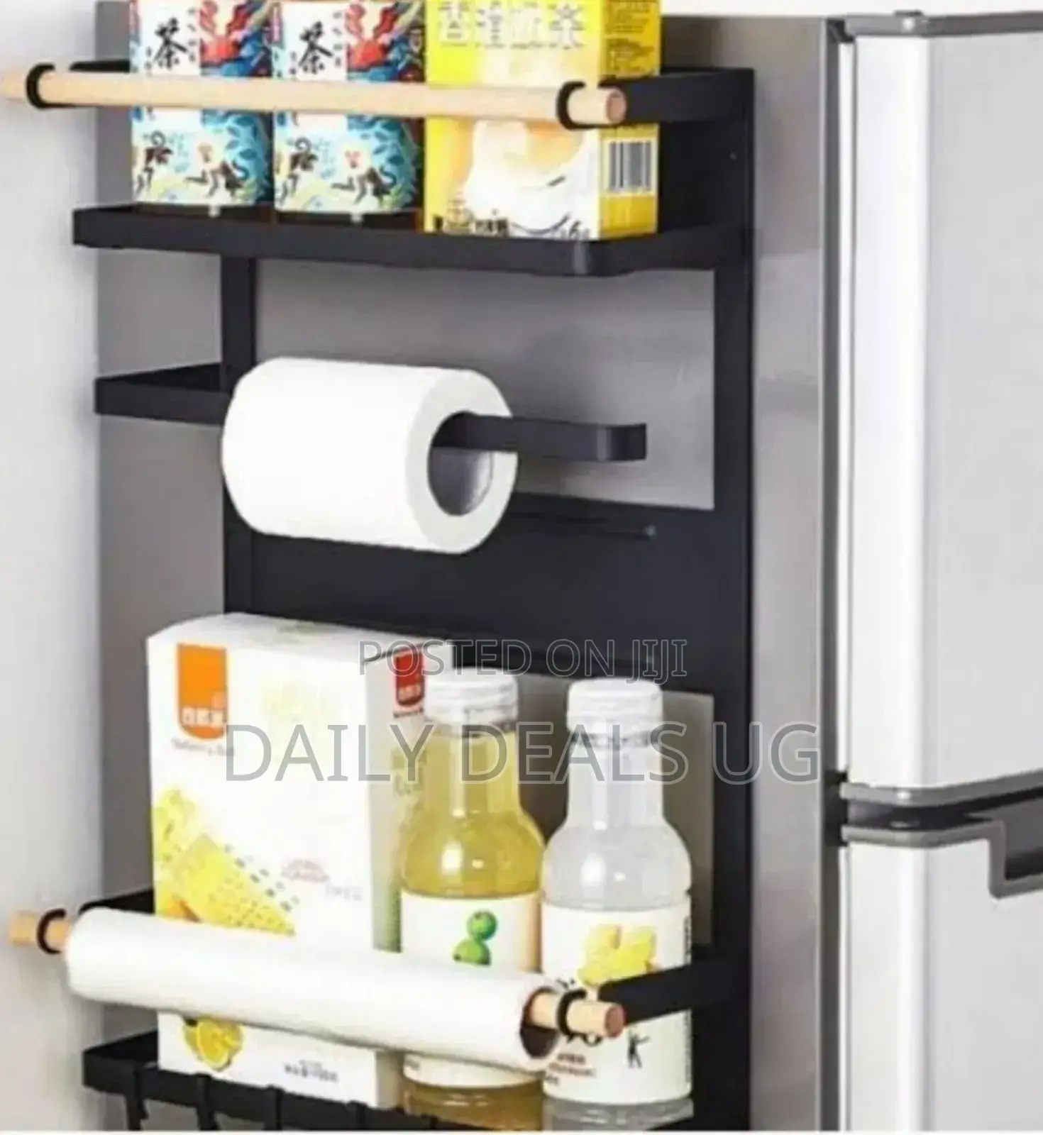 Sided Metal Fridge Storage Rack