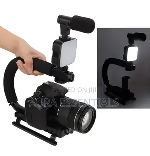 Handle Grip Handheld Camera Stabilizer With LED Light