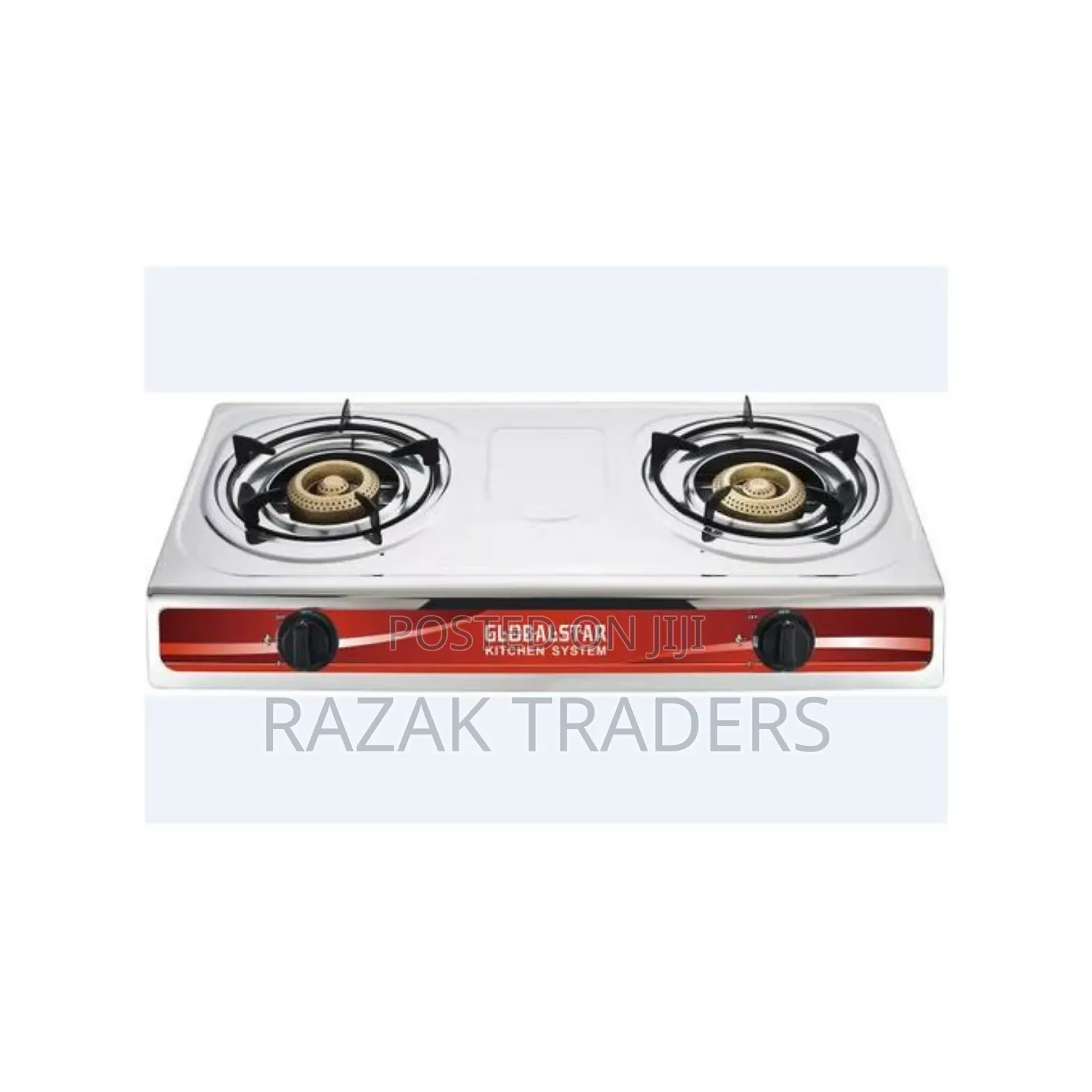 Global Star Double Burner Gas Stove Stainless Steel