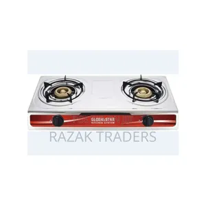 Global Star Double Burner Gas Stove Stainless Steel