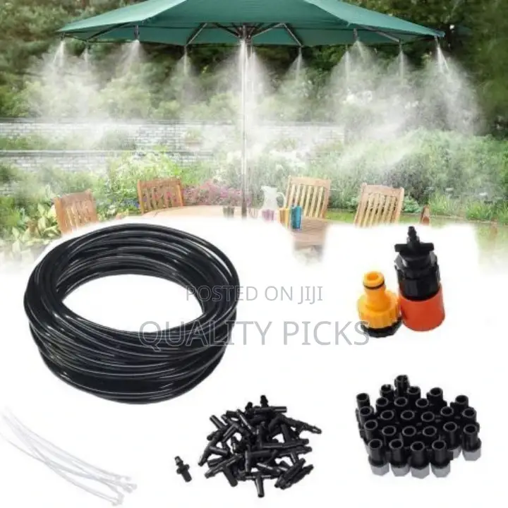 Misting Cooling System Water Spray Kit,Black