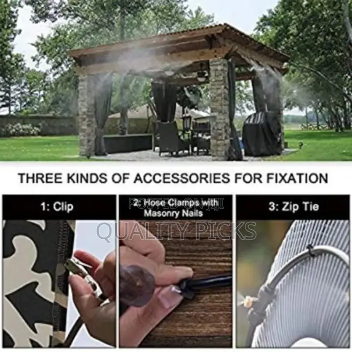 Misting Cooling System Water Spray Kit,Black