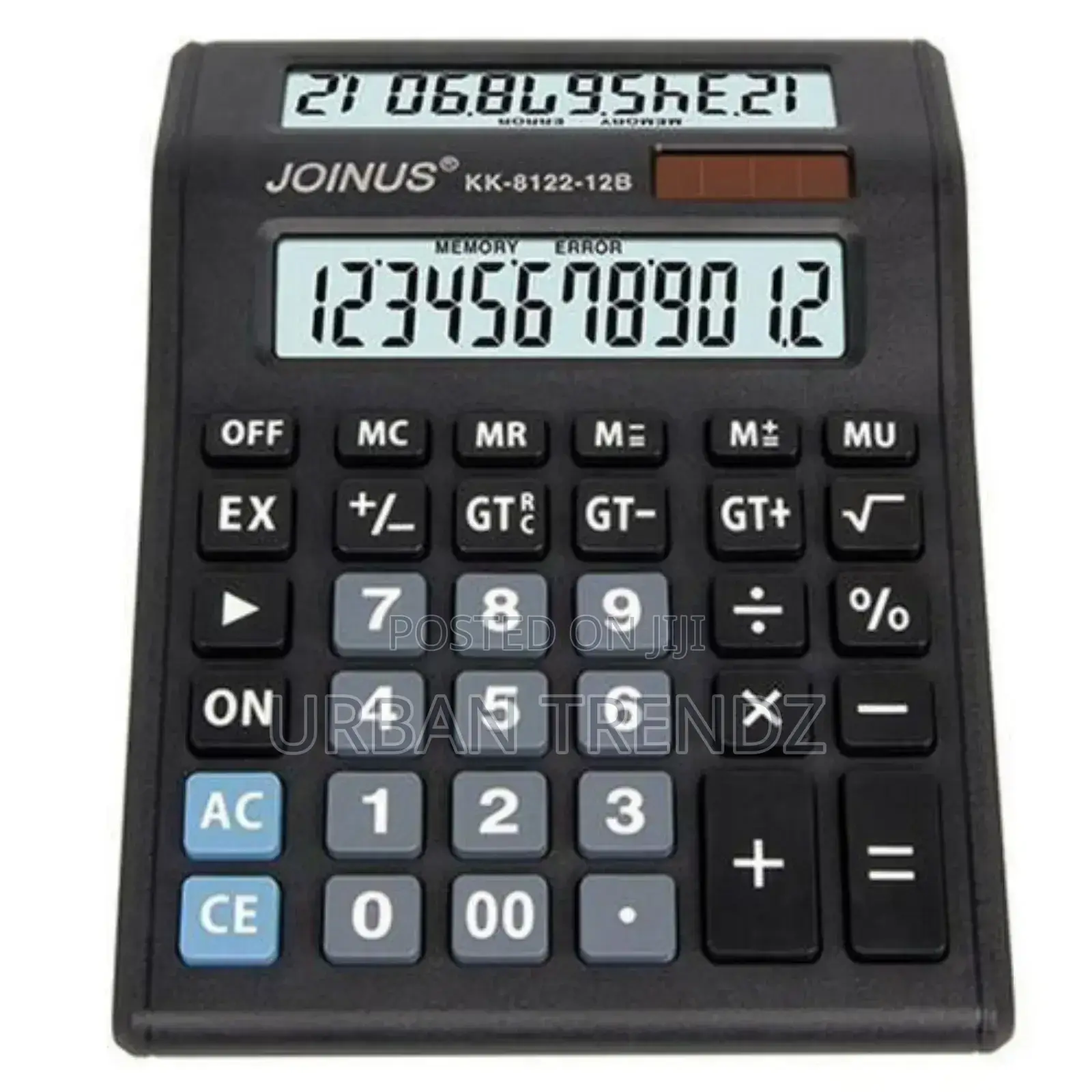 12 Digit Large LCD Display Calculator - Black