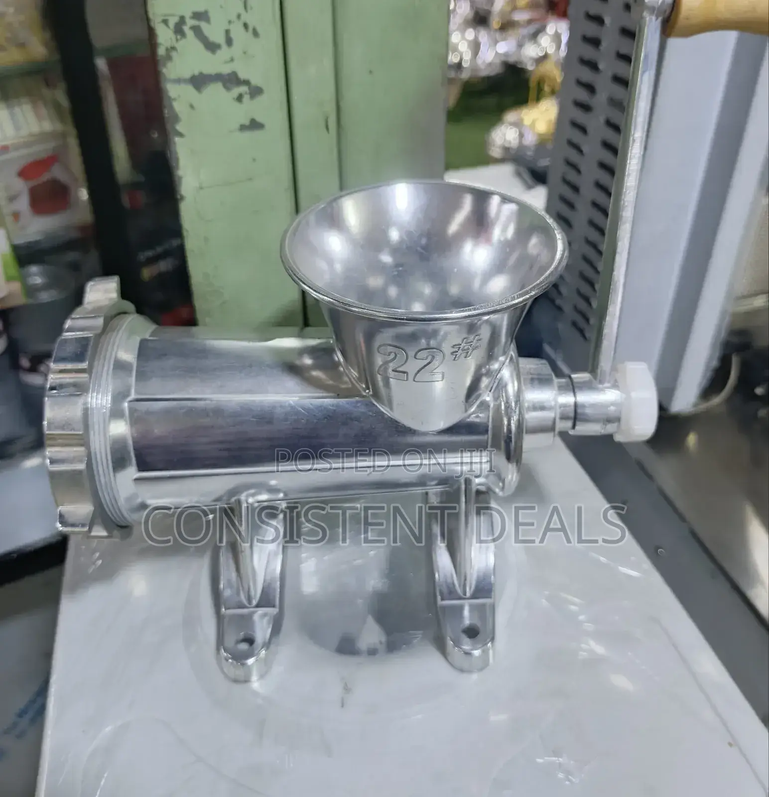 Stainless Steel Manual Meat Grinder (Size 22)