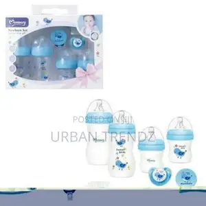 Momeasy New Born Baby Bottle Set - Blue