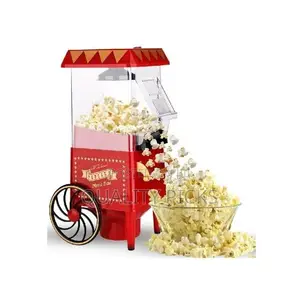 Popcorn Maker Machine With Wheels- Red