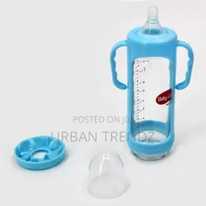 240 Ml Milk Glass Baby Feeding Bottle - Blue.