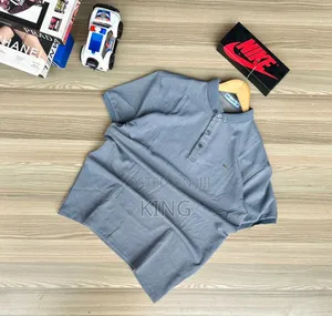 Grey Polo Collar T Shirt. Simple and Classic