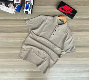 Beige Polo Collar T Shirt. Simple and Classic