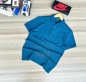 Mesr Blue Polo Collar T Shirt. Simple and Classic
