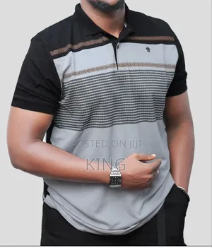 Black Stripes Collar Polo T Shirt