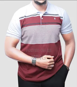 Red Stripes Collared T-Shirt Polo